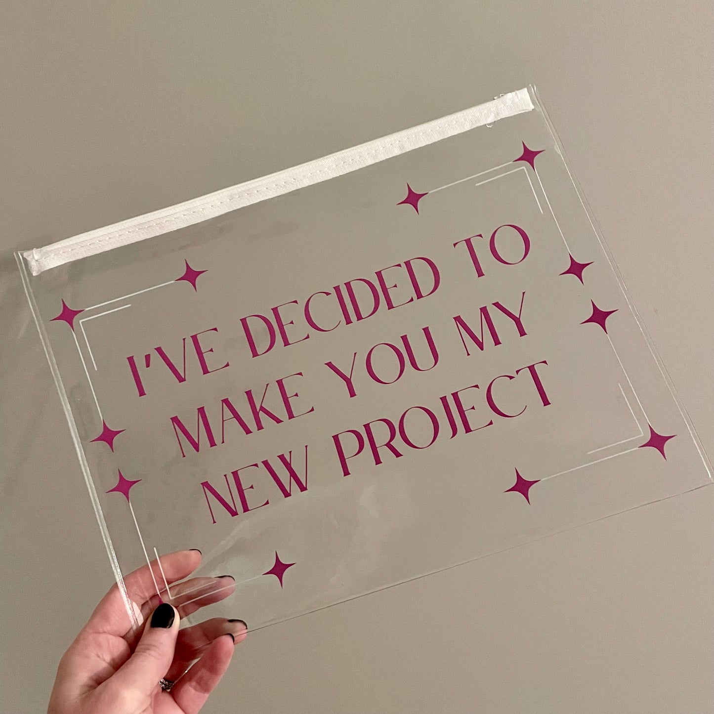 "My New Project" Needlepoint Project Bag