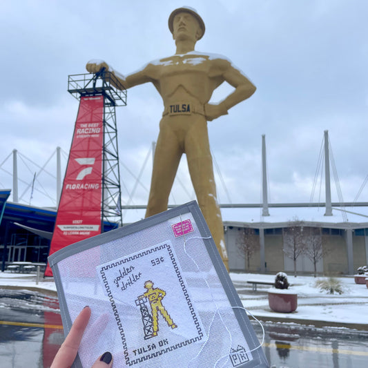 Tulsa Golden Driller Stamp