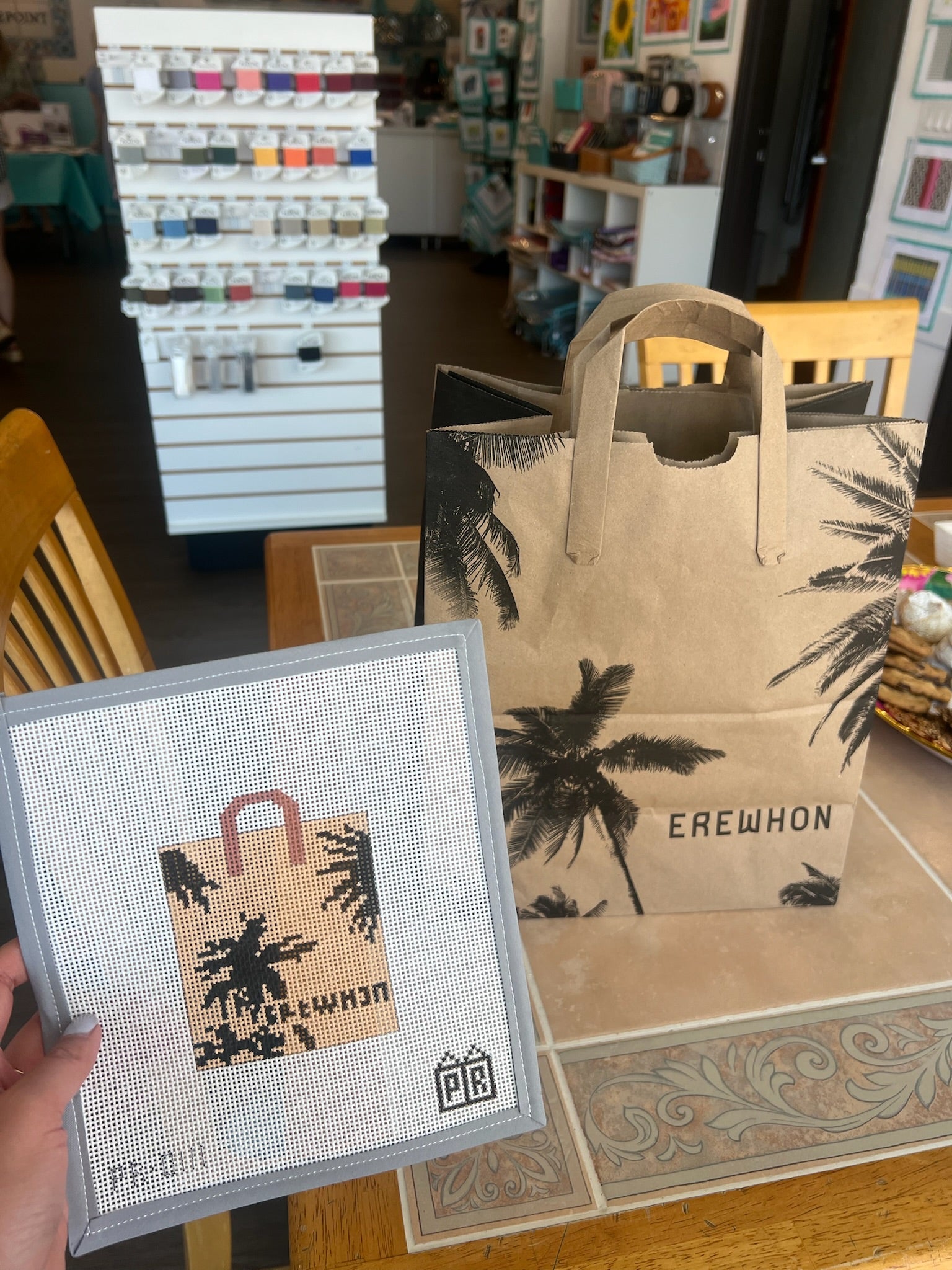 Erewhon Grocery Bag Needlepoint Canvas – POSTCARD ROW
